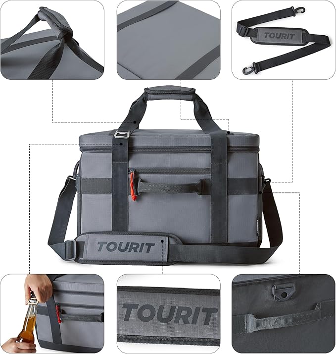 TOURIT Cooler Bag 48/60 Cans Insulated Soft Cooler Large Collapsible Cooler Bag 32/40L Lunch Coolers for Picnic, Beach, Work, Trip
