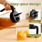 Borosilicate Glass Pitcher with Lid, 64 oz Mason Jar Pitcher Pour Spout Lid Airtight Leak-proof, Sun Tea Glass Jar for Outside, Breastmilk, Cold Brew, Coffee and Iced Tea