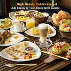 Berglander Gold Silverware Set 60pcs Service for 12, Golden Titanium Plating Stainless Steel Flatware Set, Gold Spoons Forks Knives Set for Home, Wedding, Restaurant, Hotel, Dishwasher Safe