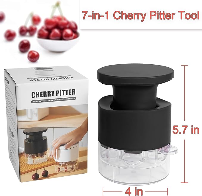 Cherry Pitter Tool Pit Remover, Multiple Cherry Seed Remover, 7 Holes Cherry Stoner Pitter Quick Release, Multiple Cherry Pit Remover Cherries Jam