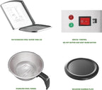 12 Cup Commercial Coffee Maker, Manual Filling Drip Coffee Maker Machine with 3 Glass Carafes 3 Warmers, Stainless Steel Pour Over Coffee Brewer with Hot Water Supply for Restaurant Office Cafe