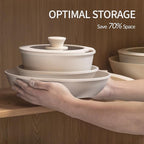 21PCS Pots and Pans Set Ceramic, Pots and Pans Set Non Stick, Removable Handle, Stackable, Nonstick Cookware Set, Non Stick for Cooking