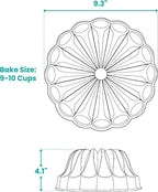 Baker's Secret for Fluted Cake Pan, Fluted Cake Pans, Perfect for Fluted Cakes, Die Cast Aluminum Cake Pans, 2 Layers Non-stick Coating, Cake Pan - Cast Aluminum Collection (Fountain)