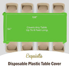 Exquisite 12-Pack Premium Plastic Tablecloth 54in. x 108in. Rectangle Table Cover - Lime Green