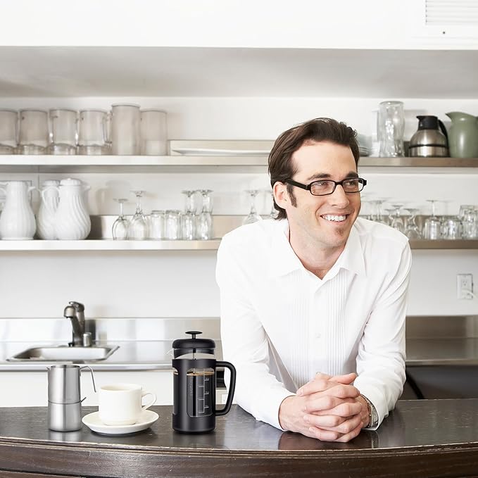 Easyworkz French Press 34 oz Coffee Tea Maker with Borosilicate Glass,Soft Grip Handle