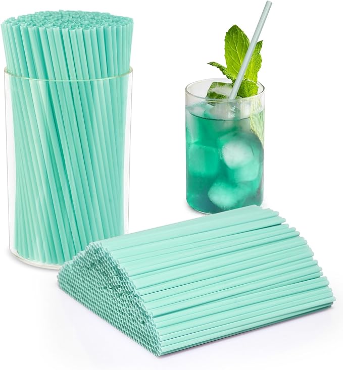 500 Pcs Blue Aqua Coffee Stir Sticks Set Mint Blue Cocktail Straws Coffee Stirrers Holder Acrylic Stir Stick Holder Bar Straws Drink Stirrers for Bar Tea Party Supplies Restaurant Decor 2.7 * 4 Inch