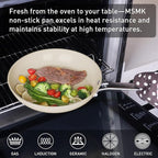 MsMk Ceramic Nonstick 8-inch, 9.5-inch and 11-inch Frying Pan Set, No PFAS & PTFE & PFOA, Stainless Steel Handle, Dishwasher & Oven Safe,induction Base