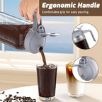 Cold Brew Coffee Maker Jar - 64oz Thick Glass Multipurpose Mason Pitcher Spout Lid with Handle & Stainless Steel Filter for Iced Coffee, Lemonade, Ice Tea, Homemade Fruit Drinks Container（2Pack）