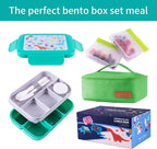 Leak-Proof, 8-Compartment Bento-Style Kids Lunch Box - Ideal Portion Sizes for Ages 6+, Durale, Drop-Proof, Dishwasher Safe, & Made with BPA-Free Materials(Green)