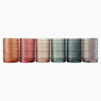 Khen Hobnail Beaded Highball Drinking Tumbler Glasses | Set of 6 | Color, Vintage Bubble Design Whiskey Glassware, Old-Fashioned, Embossed Design for Water, Wine, Cocktail Embossed, Rocks Glass