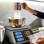 Price Computing Scale 66lb Digital Rechargeable Commercial Weight for Produce Food Meat Fruit Vegetable with Dual Large Display, Give Change Function and 5 Direct Plus Included, Not for Trade