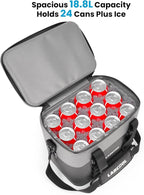 Soft Cooler Bag 24 Can Ultra-Tough Small Cooler, Insulated Soft Sided Cooler Bag, Portable Small Ice Chest with Shoulder Strap, Waterproof Cooler Bag for Camping, Beach, Picnic, Car, Fishing