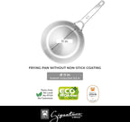 BRA COOKWARE Signature Deep Frying Pan | 11 inches Professional High Skillet | Stainless Steel Deep Frying Pan | All Stovetop Compatible | PFOA Free | w/o Non-Stick Coating | Polished Finish