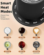 Nuwave Smart Heated Coffee Mug Rechargeable, 16oz Self Heating Temperature Control Mug with LED Display, Custom Brew Modes, Double-Wall Vacuum Insulation, 5-Hour Battery Life, Auto Shut-Off