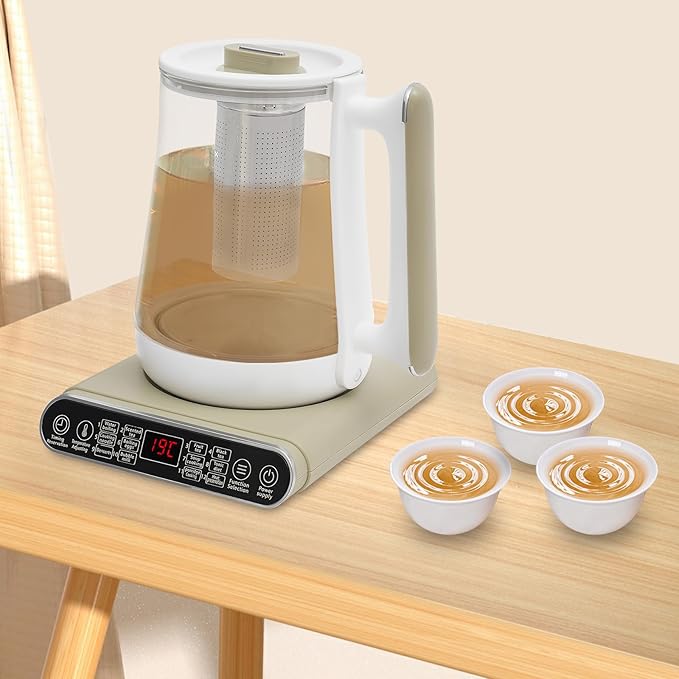 1.8L Pro Electric Tea Kettle, 110V 800W Multi-function Maker Tea Coffee Kettle Household Boiling Water Electric Kettle with Strainer&Stewpot, Temperature Control/Keep Warm Function/Auto-shutdown