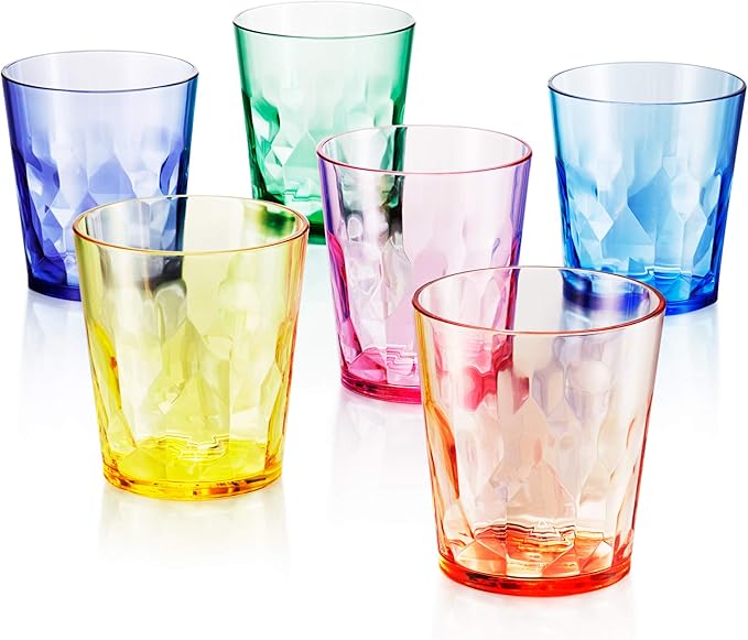 SCANDINOVIA - 13oz Unbreakable Premium Drinking Glasses Set of 6 - Made in Japan - Super Grade Acrylic Plastic - Perfect for Gifts - Dishwasher Safe - Cups Reusable Drinkware Tumblers Kids