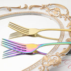 Royal 24-piece Rainbow Silverware Dinnerware, 18/10 Stainless Steel Luxury Flatware Service For 6 Include Knives/Forks/Spoons/Teaspoons, Mirror Polished Dishwasher Safe