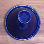 NOVICA Artisan Handcrafted Ceramic Mini Tagine Royal Blue from Bali Indonesia Tableware Serveware Serving Plates [5.5in H x 6in Diam.] ' Blue Francis'