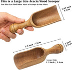 Big Coffee Scoops Shovel,Large Ground Coffee Scoop 3PCS Large Wooden Scoops for Jars 5.9″ Acacia Measuring Spoons for Coffee, Kitchen Scoop for Tea,Coffee, Powder, Bath Salts,Laundry -Multifunctional