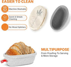 Banneton Bread Proofing Basket Set - 2X Oval Sourdough Proofing Baskets - Sourdough Proofing Bowls Bread Baking Supplies With Liner & Cloth Cover - Cotton Rope Banneton Basket for Baking