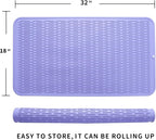 Silicone Dish Drying Mat for Multiple Usage,Easy clean,Eco-friendly,Heat-resistant Silicone Mat for Kitchen Counter or Sink,Refrigerator or Drawer Liner Light Purple 4XL 32 inches x 18 inches