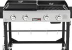 Royal Gourmet GD401C 4-Burner Propane Gas Grill and Griddle Combo with Cover, Griddle Grill Combo with 48,000 BTUs Output for Outdoor Cooking While Camping or Tailgating, Black & Silver