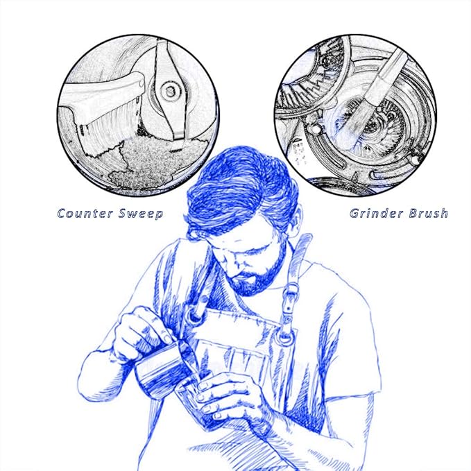 Powder Cleaning Brush Tools,Coffee Bean Grinder Brush and Counter Sweep Brush