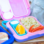 ZOKU - Bento Box with Ice Pack, Lunch Box for Kids, Easy to Carry and Clean, Freezer Pack Keeps Food Fresh, Fits Any Snack or Meal, Leakproof (Neat Bento) (Pink)