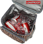 FlowFly Insulated Reusable Lunch Bag Adult Large Lunch Box for Women and Men with Adjustable Shoulder Strap,Front Zipper Pocket and Dual Large Mesh Side Pockets,Leopard