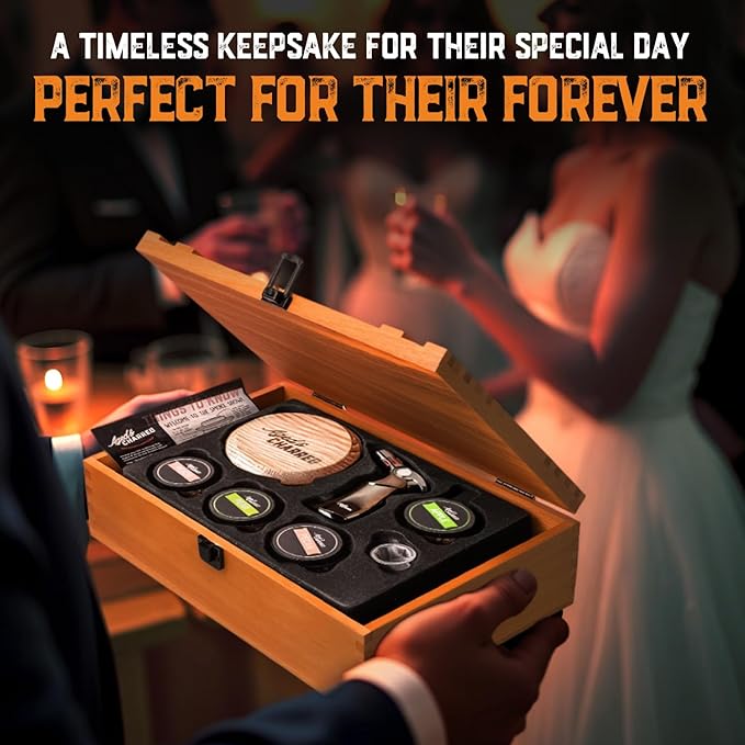 Whiskey Cocktail Smoker Kit with Torch, Old Fashioned Syrup & 8 Flavors Wood Chips - Premium USA Oak Smoker - Old Fashioned Smoker Kit - Bourbon Gifts for Men (with Butane)