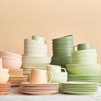 Stone Lain Delilah 6-inch Bowl 6-Piece Dish Set, Porcelain, Honeydew