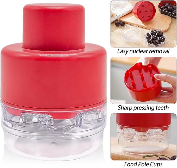 Cherry Pitter Multiple, Push Type Cherry Corer Multiple, Kitchen Cherry Jam 7 Holes Multi Pitter Tool, 7-in-1 Cherry Seed Remover Quick Portable Cherry Pitting Tool