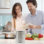 Stainless Steel Pasta Strainer, 2pcs Micro-Perforated Food Dumpling Noodle Strainer with Wood Handle Straining Noodles Pasta Baskets