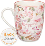 Christian Art Gifts Encouraging Ceramic Coffee & Tea Bible Verse Mug for Women: Trust in the Lord Inspirational Scripture Proverb, Microwave & Dishwasher Safe, White & Pink Watercolor Floral, 12 oz.