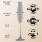 Zulay Kitchen Patented Tornado Triple Whisk Milk Frother with 4 Duracell Batteries – Handheld Foam Maker for Coffee, Lattes, Matcha & Hot Chocolate – Rich, Creamy Froth in Seconds