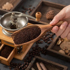 Big Wooden Scoop Shovel, 2PCS Large Coffee Scoops for Ground coffee, Acacia Wood Bean Salt Spoons, Wooden Scoops for Jars Canisters, Kitchen Scoops for Flour Laundry Scoop Multi-purpose