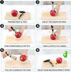 SCHVUBENR Premium Apple Corer Tool - Easy to Use and Clean - Sturdy Apple Core Remover with Sharp Serrature - Stainless Steel Corers for Apple and Pear - Core Fruits with Ease(Black)