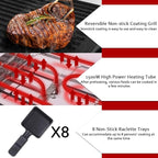 CUSIMAX Raclette Grill Electric Grill Table Portable 2 in 1 Korean BBQ Grill Indoor & Cheese Raclette, Reversible Non-stick plate, Crepe Maker with Adjustable temperature control and 8 Paddles