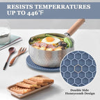 Silicone Trivets for Hot Dishes, Multi-Purpose Pot Holders 4PCS 2 Sizes 7 Inch & 9 Inch, Heat Resistant Non-Slip Silicone Trivet Mats Hot Pads for Kitchen Counter, Trivet for Hot Pots and Pans (Blue)