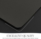 MOSAYT Vinyl Placemats Set of 8, Heat Resistant Place Mats 100% Waterproof Washable & Wipeable Faux Leather Reversible Table Mats for Kitchen Dining Party Indoor Outdoor, 12" x 17", Grey/Black