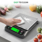 Large Food Scales for Kitchen 88lbs/40kg Digital Food Scale with Tare and PCS Funtion Stainless Stee Tray Baking Scale for Cooking with Adapter, 6 Unit (Grey, 40kg)
