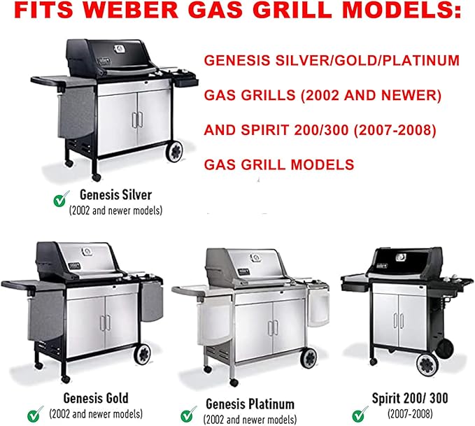 SafBbcue 7510 Grill Igniter Kit Replacement Parts for Weber Spirit 200 300 (Side Control) 500 700 Compatible with Weber Genesis 900 1000 2000 3000 Genesis Silver Gold/Platinum Gas Grill Igniter