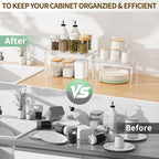 2Pack Acrylic Cabinet Organizer, Clear Cabinet Organizer Shelf, Spice Rack Organizer for Cabinet for Dishes, Spices, Soda Cans and Bottles, Stackable Shelves House Essentials for Gift