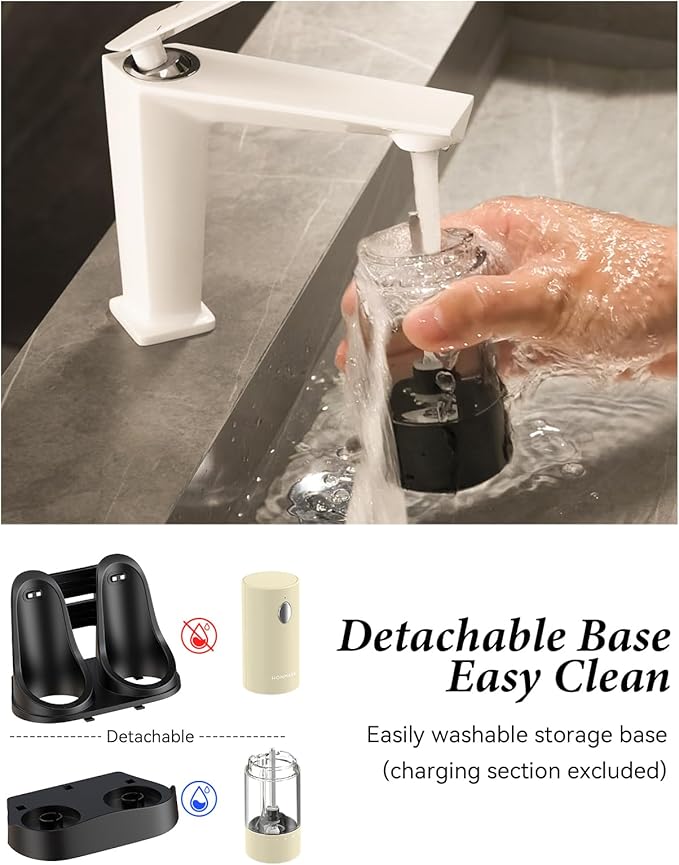 Electric Salt and Pepper Grinder Set - Automatic Refillable Salt and Pepper Grinders with Charging Base & LED Light, 6-Level Adjustable Coarseness with External Dial, Ideal Kitchen Gadget，Beige