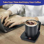 VOBAGA Coffee Mug Warmer with 15oz Mug Set, Electric Coffee Cup Warmer with Three Temperature Settings for Home Office Desk, Smart Coffee Warmer with Auto Shut Off for Cocoa Tea Candles Coffee Gift