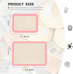 Silicone Baking Mat Set of 3, Silicone Baking Mats Cookie Sheet, Non-Stick Mats for Baking, Easy Clean & Reusable Oven Baking Sheet for Making Macaroons, Cookies (Pink)