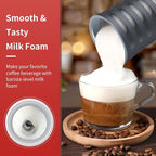 Milk Frother, Paris Rhône 4-in-1 Milk Steamer and Frother, Hot & Cold Foam Milk Warmer with Temperature Control, Auto Shut-Off Frothers for Coffee, Latte, Cappuccino, Macchiato