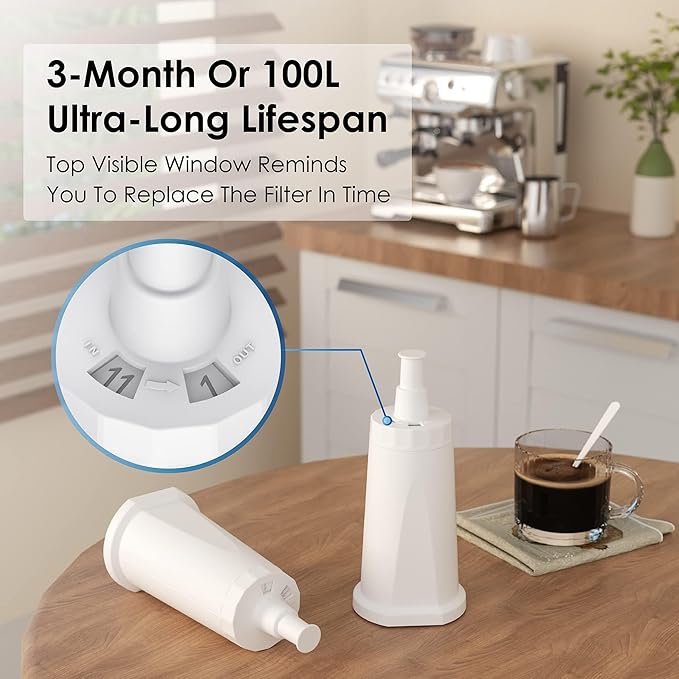 Waterdrop Coffee Filter, Replacement for Breville® Water Filter, Breville® Express Espresso Machine Water Filter, Breville® Barista Touch, Oracle® Touch BES990, TÜV SÜD Certified, 6 Packs