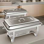 Chafing Dish Buffet Set, 8 Qt Stainless Steel Rectangle Catering Warmer Server for Parties, Dinners, Catering, Buffet and Weddings (2 Pack)