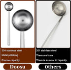 18/8 Stainless Steel Coffee Scoo, Food Grade Metal Measuring Spoon 8.6 In Long Handle 2 Tbsp/ 30ml Metal Scooper Tablespoon for Beans Ground Sugar Powders Protein Powders Sugar